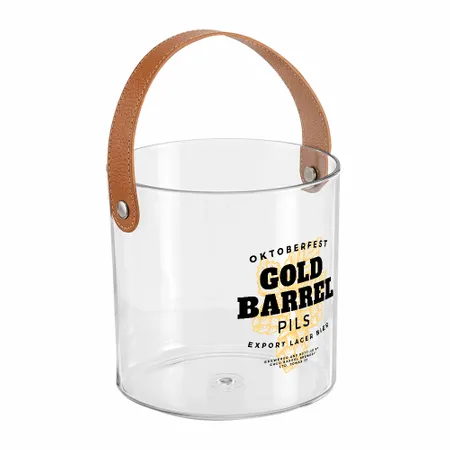 Leather-Strap Clear Drink Buckets - Bottle Openers Now