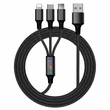 Nylon Braided 3-in-1 Charging Cables - Bottle Openers Now