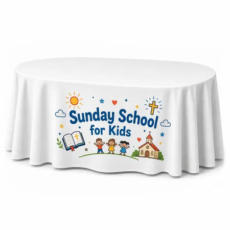 Custom Oval Table Covers - Bottle Openers Now