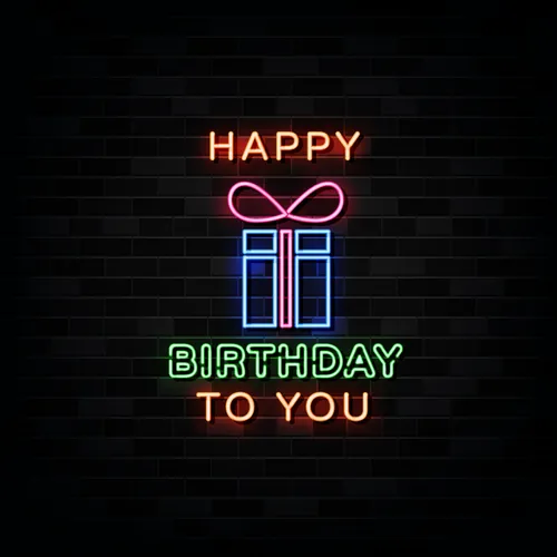 Happy Birthday To You with Gift Neon Sign - Bottle Openers Now