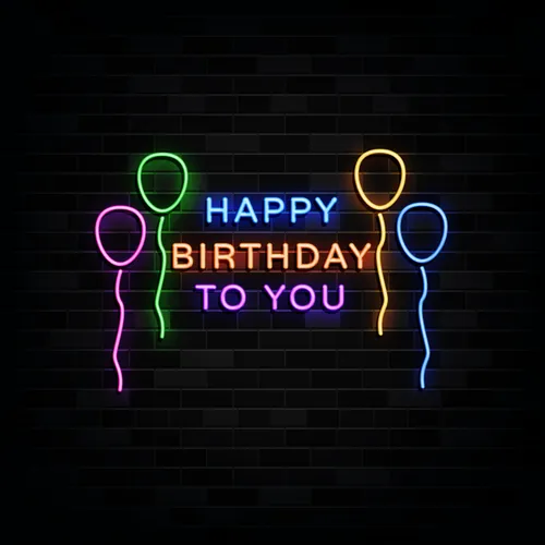 Happy Birthday To You with Balloons Neon Sign - Bottle Openers Now