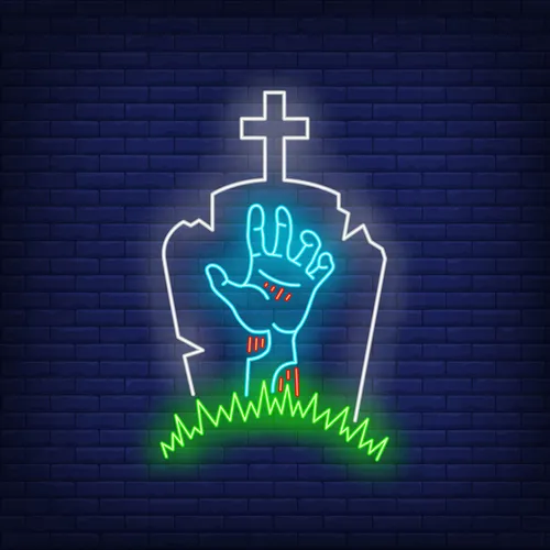 Gravestone Zombie Hand Neon Sign - Bottle Openers Now