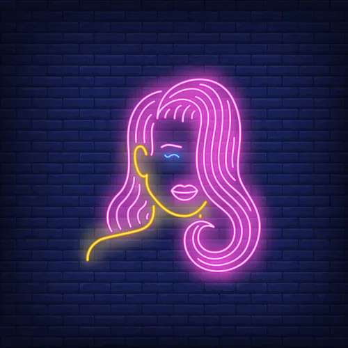 Girl with Pink Hair Neon Sign - Bottle Openers Now