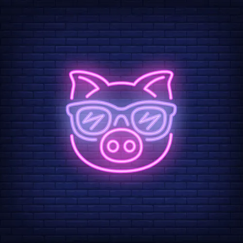 Cute Cartoon Pink Pig Sunglasses Neon Sign - Bottle Openers Now