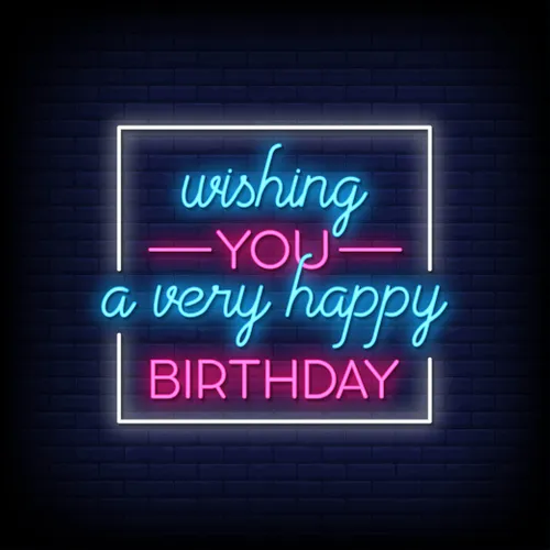 Wishing You A Very Happy Birthday Neon Sign