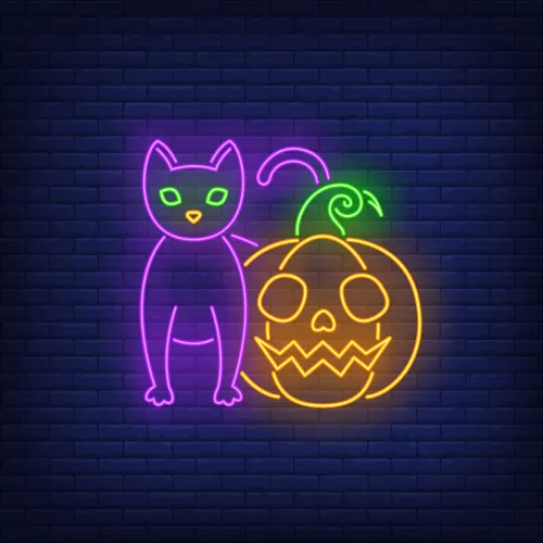Scary Pumpkin Cat Neon Sign - Bottle Openers Now