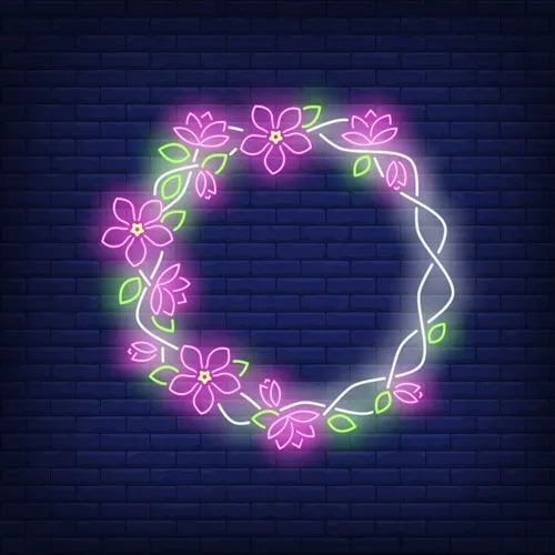 Floral Round Frame Neon Sign - Bottle Openers Now