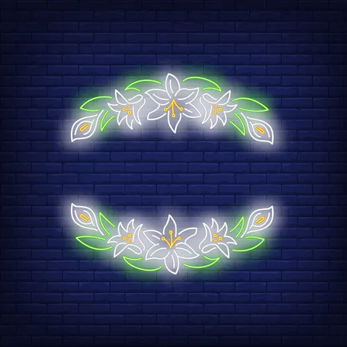 White Flower Neon Sign - Bottle Openers Now