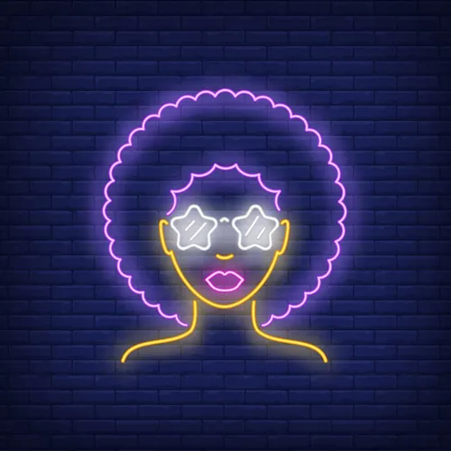 Afro Retro Girl Neon Sign - Bottle Openers Now
