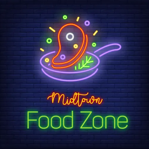 Midtown Food Zone Neon Sign - Bottle Openers Now