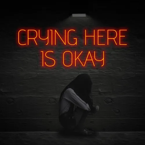 Crying Here Is Okay Neon Sign - Bottle Openers Now