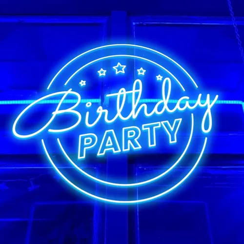 Birthday Party Blue Neon Sign - Bottle Openers Now
