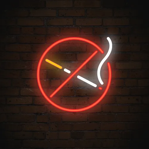 No Smoking Simple Neon Sign - Bottle Openers Now