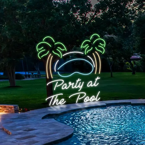 Party At The Pool Neon Sign - Bottle Openers Now