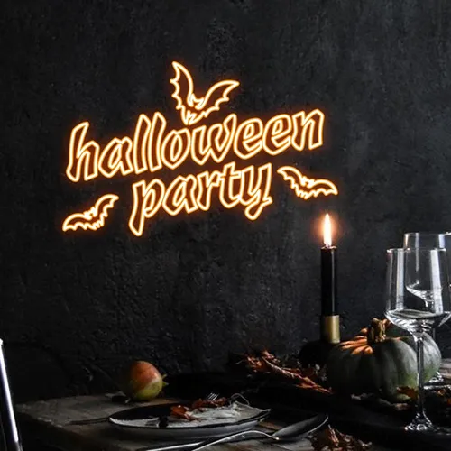 Halloween Night Typography Neon Sign - Bottle Openers Now
