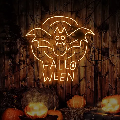 Halloween Bat Neon Sign - Bottle Openers Now