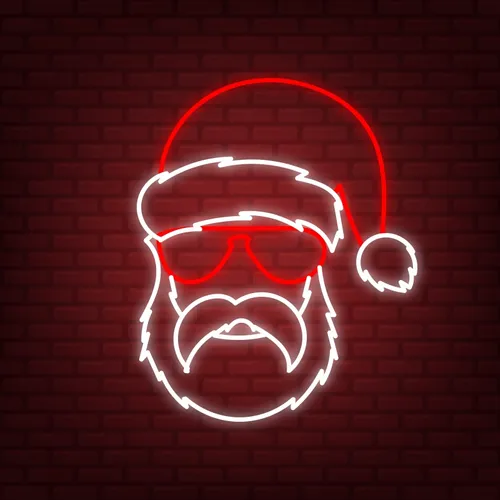 Hipster Santa Neon Sign - Bottle Openers Now