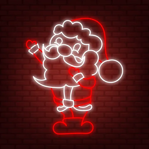 Red White Santa Neon Sign - Bottle Openers Now