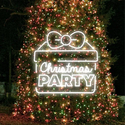 Christmas Party Gift Box Neon Sign - Bottle Openers Now