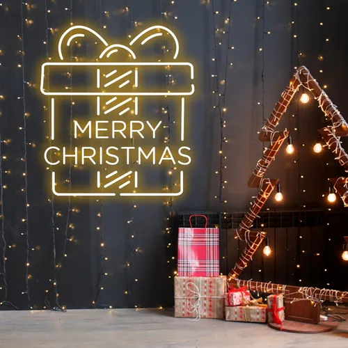 Merry Christmas Gift Neon Sign - Bottle Openers Now