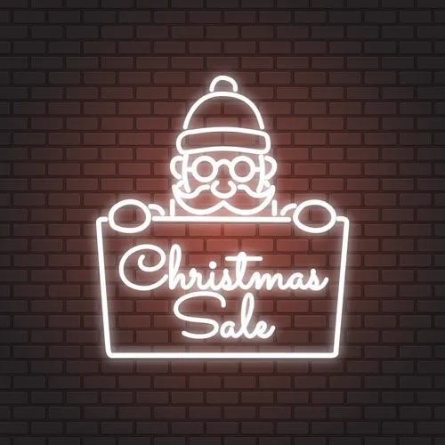 Christmas Sale Santa Neon Sign - Bottle Openers Now