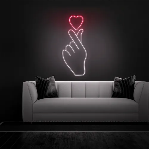 Finger Heart Neon Sign - Bottle Openers Now