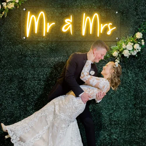 Mr & Mrs Neon Sign - Bottle Openers Now