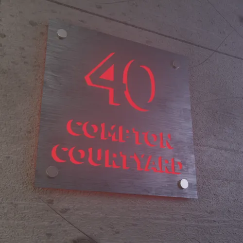 Laser Cutout Backlit Lightbox House Number - Bottle Openers Now