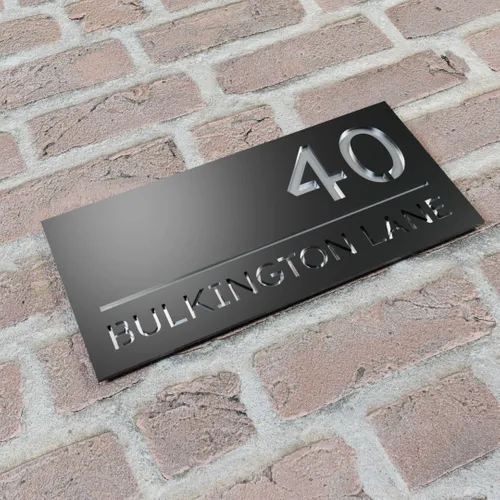 Engraved Metal House Number Sign - Bottle Openers Now