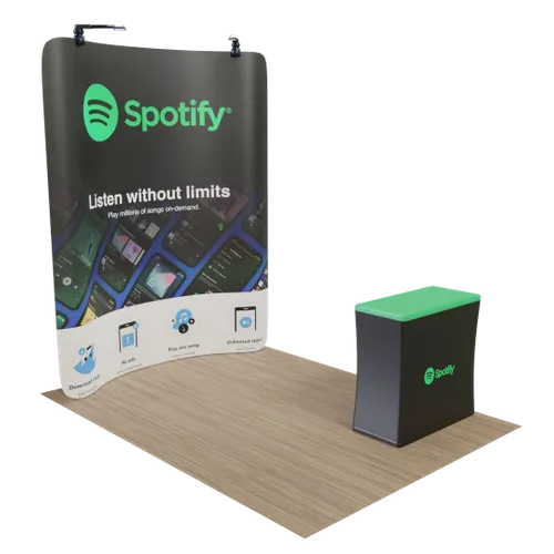 Custom Curved Zip Up Trade Show Display Backdrop Booth Stand 8' x 8' - Bottle Openers Now