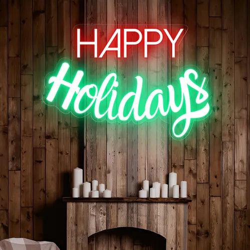 Happy Holidays Neon Sign - Bottle Openers Now
