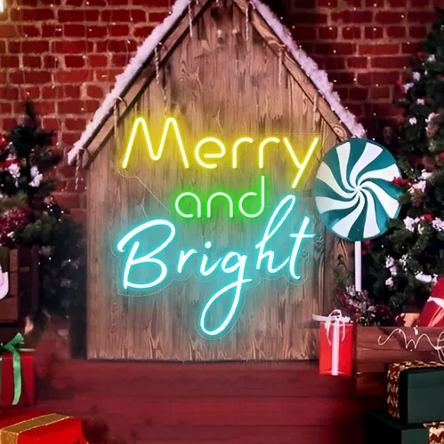 Merry & Bright Neon Sign - Bottle Openers Now