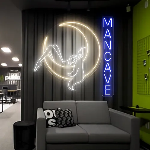 Moon Woman Mancave Neon Sign - Bottle Openers Now