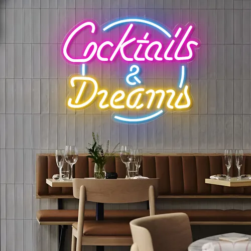 Cocktails and Dreams LED Neon Sign - Bottle Openers Now