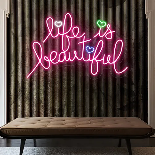 Life Is Beautiful Neon Sign - Bottle Openers Now