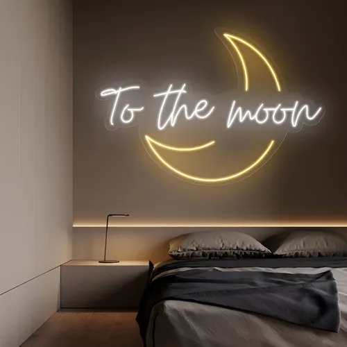 To The Moon Neon Sign - Bottle Openers Now