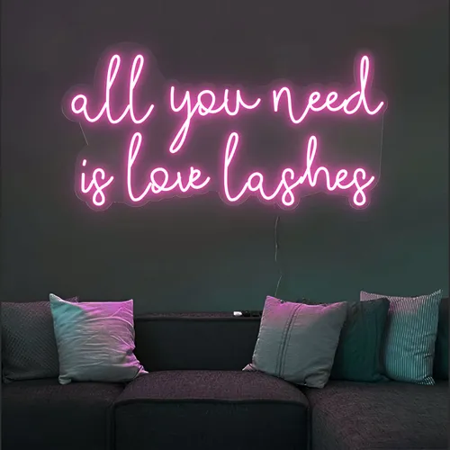 All You Need is Love Lashes Neon Sign - Bottle Openers Now