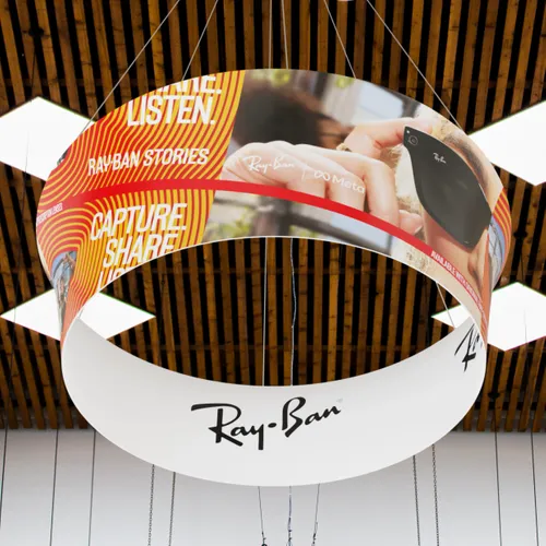 Custom Tapered Circle Personalized Trade Show Hanging Signs - Bottle Openers Now