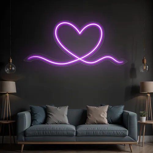 Purple Heart Neon Sign - Bottle Openers Now