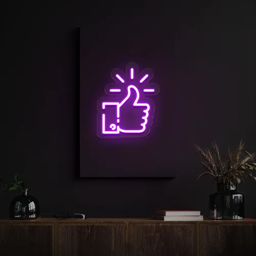 Purple Thumbs Up Neon Sign - Bottle Openers Now