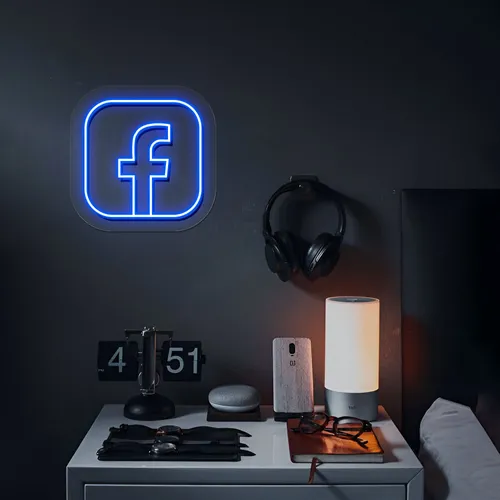 Facebook Logo Neon Sign - Bottle Openers Now