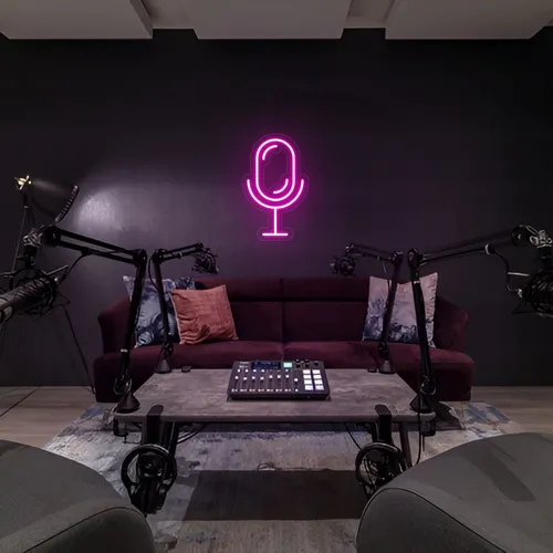 Stream Microphone Neon Sign - Bottle Openers Now