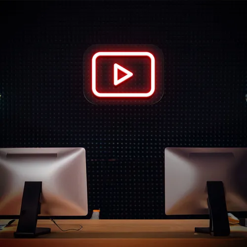 Youtube Play Button Neon Sign - Bottle Openers Now