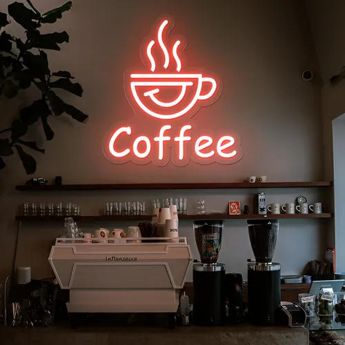 Thrilled Coffee Neon Sign - Bottle Openers Now