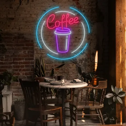 Custom Coffee Cup Neon Sign - Bottle Openers Now