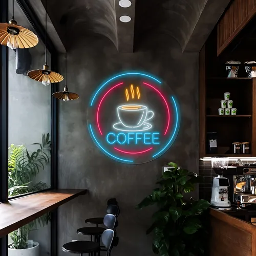 Steaming Cup Coffee Neon Sign - Bottle Openers Now