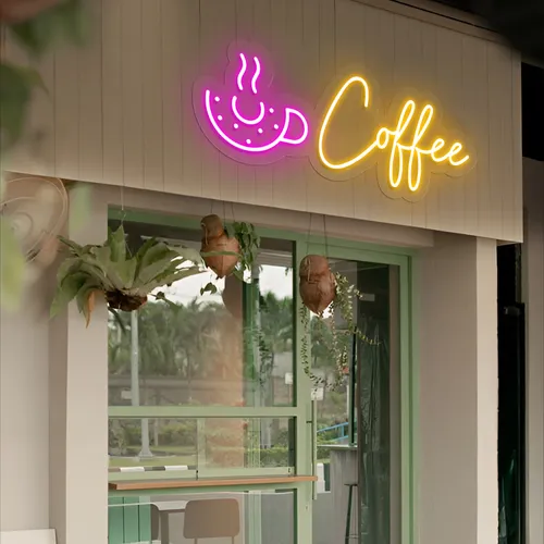 Donut Coffee Neon Sign - Bottle Openers Now