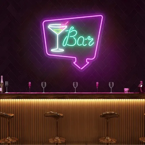 Chic Martini Bar Neon Sign - Bottle Openers Now