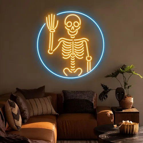 Waving Skeleton Neon Sign - Bottle Openers Now