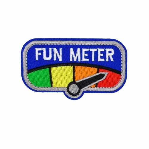 Blue and Grey Fun Meter Patch - Bottle Openers Now